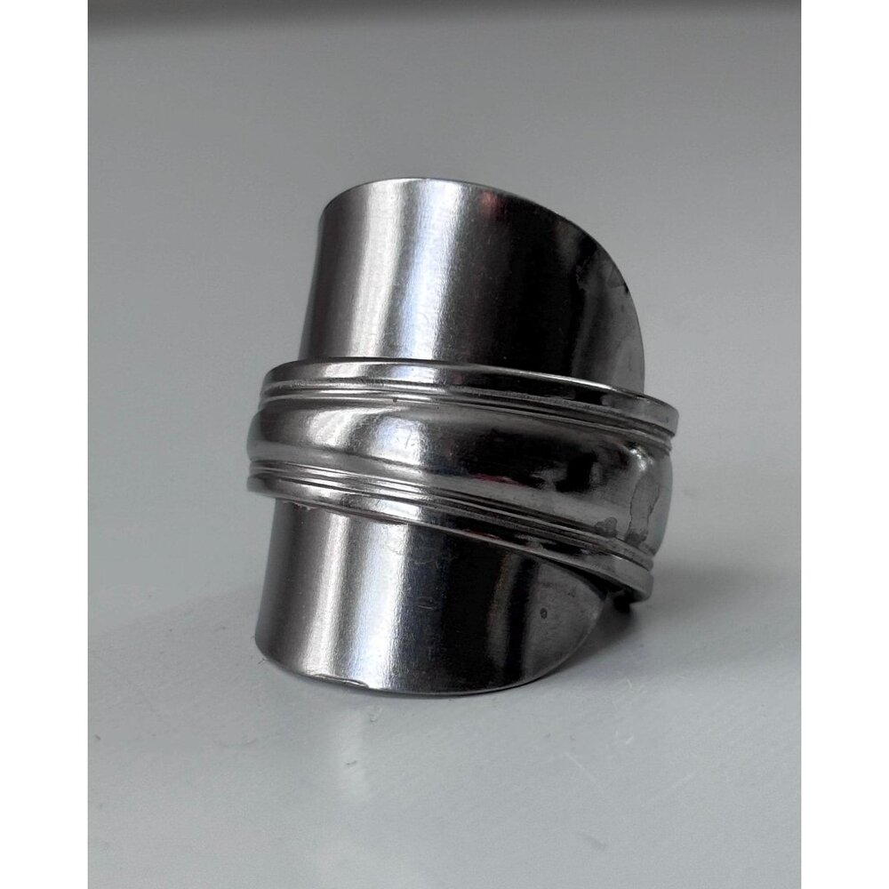 Saddle Spoon ring wrap ring size 7.5 silverware band statement ring hippie boho